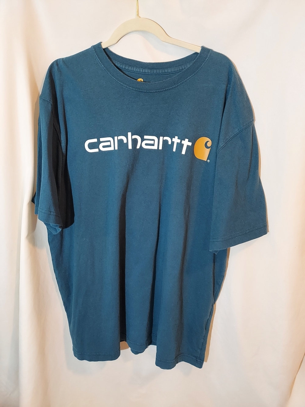 Carhartt Men's Loose Fit Heavyweight Cotton Graphic Logo T-Shirt Bluestone XL